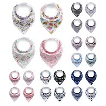 Muslinlife, 4 шт./лот, хлопковые детские нагрудники для малышей, бандана, шарф для девочек, для мальчиков, детские нагрудники, одежда с модным принтом