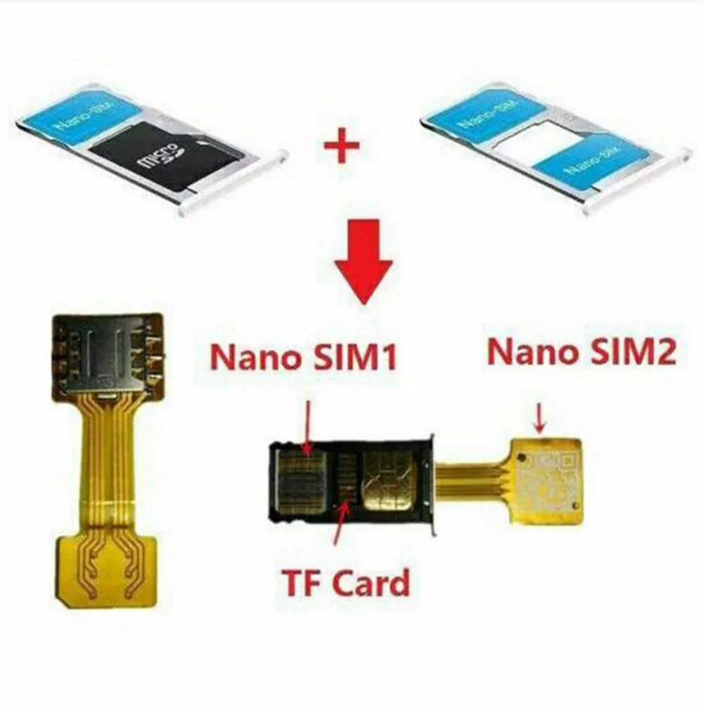 HAOHAN 5 шт. гибридный двойной sim-карты адаптер Micro SD Nano Sim адаптер расширения Android Мобильный для Xiaomi Redmi Note3 4 3s