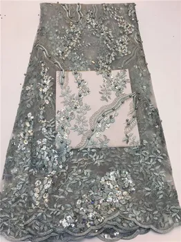 

African Lace Fabric 2019 High Quality Green Guipure Cord Lace Fabric With Stones Lace Appliques For Wedding Dresses(ZX-4-19