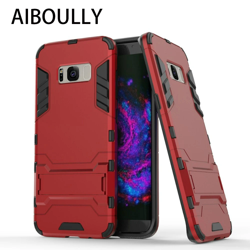 For Samsung s8 Rubber Robot Armor PC Hard Back Case Standing hard covers with Shelf Impact Cover Phone s9 s9plus |