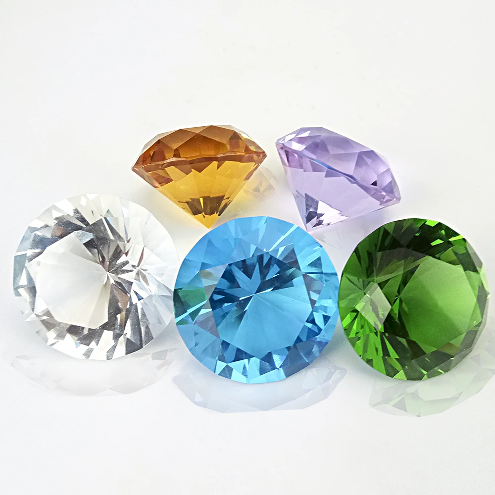 Glass Ornament Crystal Ornament Crystal Stone Ornament Miniature Ornament Ornament Crafts 1pc/10ps 40mm/50mm Crystal Glass Diamond Crystal Paper Weight Christmas Decorations for Home