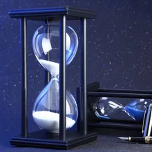 60 минут стеклянные песочные часы креативный подарок на день рождения современный деревянный час стекло песок таймер-часы офисный Органайзер