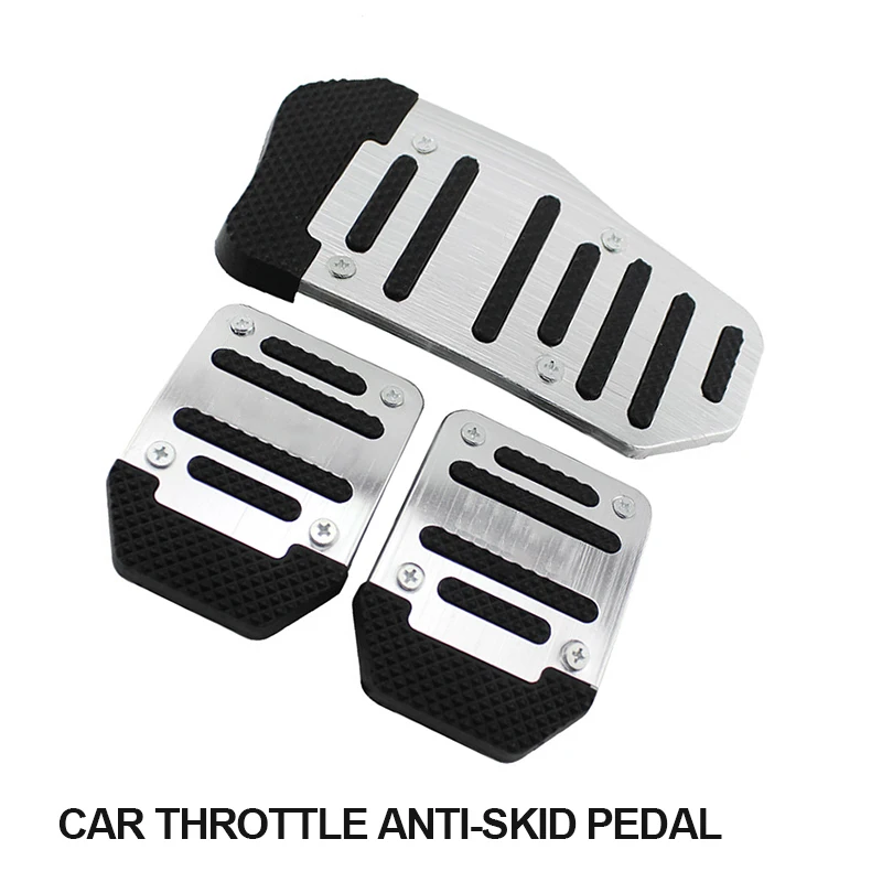

3pcs/set Aluminum Alloy Stainless Steel Throttle Pedal Car Accessories Anti-skid Universal Brake Pedal For Manual Transmission