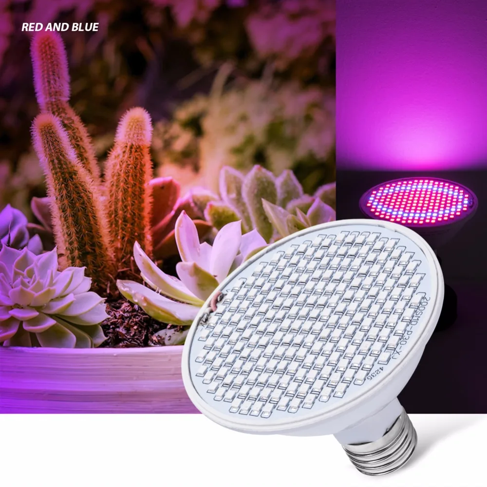 

E27 Grow LED Lamp For Plants E14 Full Spectrum Grow Light GU10 Plant Lamp LED Bulb Seedling MR16 48 60 80 126 200leds Fito B22