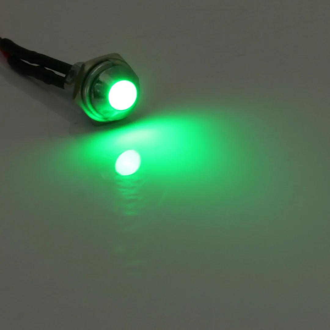 1pcs 12V 8mm Metal Waterproof Car Truck LED Indicator Pilot Dash Light Lamp
