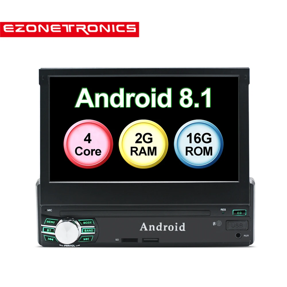 Clearance Auto 7" Android 8.0 Quad Core 2G+16G Universal 1Din Car Audio Stereo GPS Navigation Radio Bluetooth RDS DAB+ Kits Car Multimedia 1