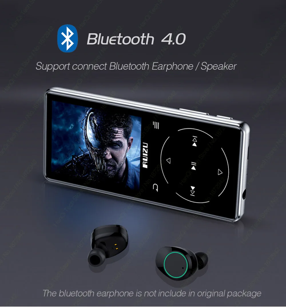 Ruidu D16 металлический Bluetooth MP3-плеер портативный аудио 8 Гб музыкальный плеер со встроенным динамиком fm-радио, рекордер, электронная книга, видеоплеер