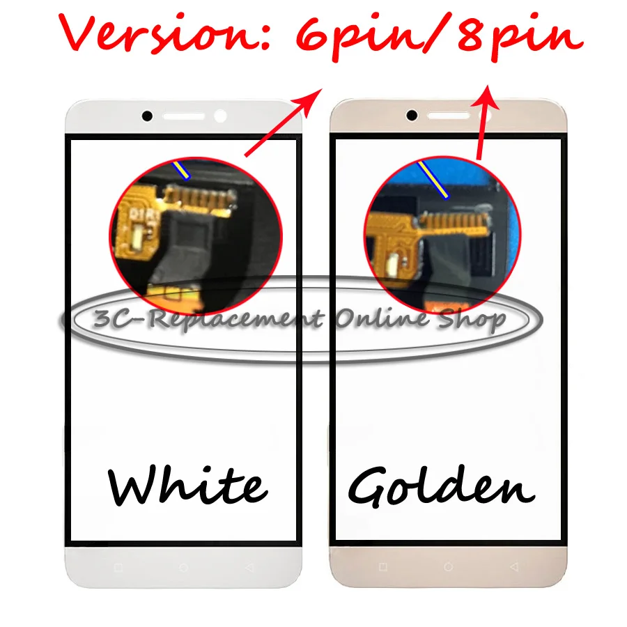 

1PCS For Letv LE 1S X500 X501 Front Outer Glass Lens Repair Touch Screen Outer Glass+Free tracking(Version: 6pin/8pin)