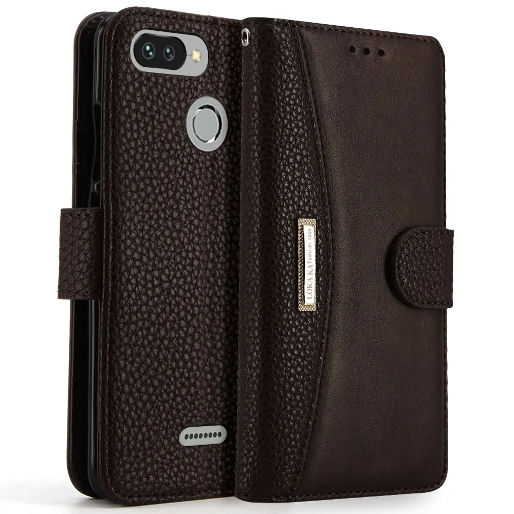 Goede LOKAKA 6A Case Voor Xiaomi Redmi 6A Redmi6 Flip PU Lederen Portemonnee Op Cover Telefoon Tassen Gevallen Coque Voor Xiaomi redmi 6A 6A Shell