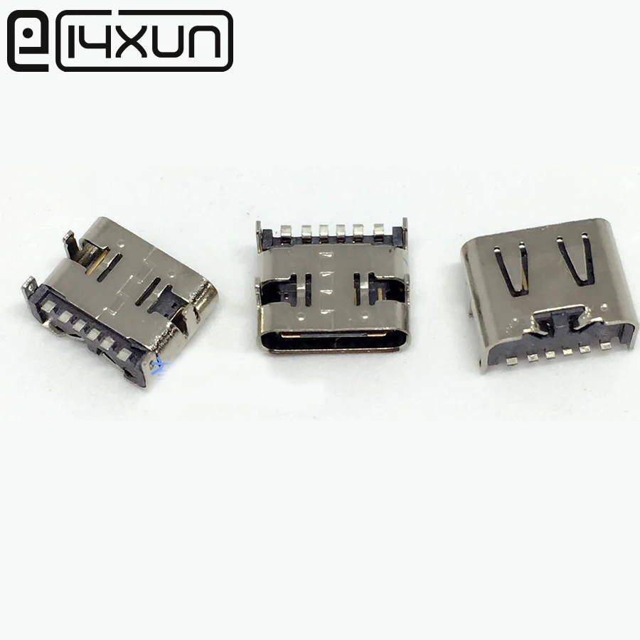

EClyxun 2pcs High Current 6Pin 6P USB 3.1 Type C USB3.1 Type-C Female Socket Jack for DIY fast Charging