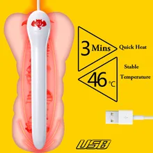 500pcs Masturbator USB Heater Rapid Heating 46 Degrees Sex Toys For Men 14cm Smart Thermostats Vagina