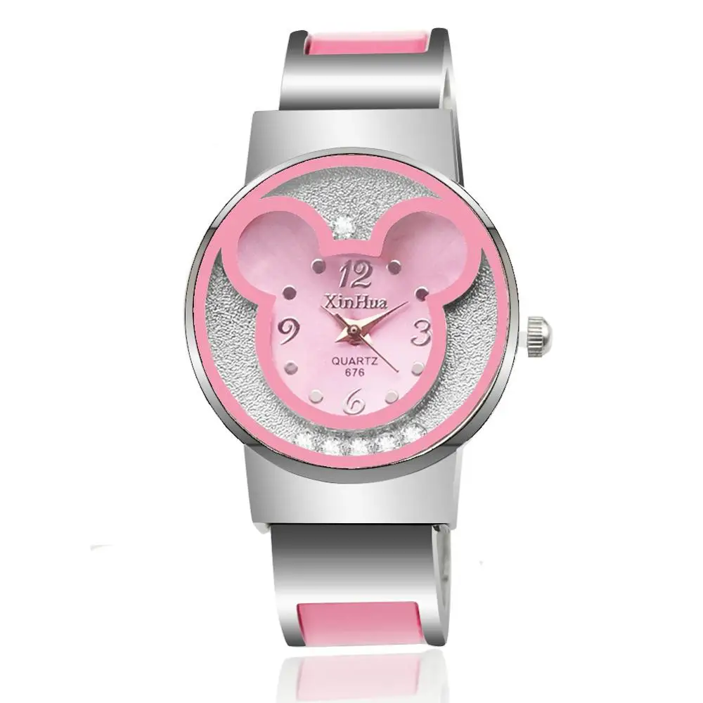 

2019 Fashion Brand Mickey Mouse newest luxury quartz watches Stainless Steel Ladies Watch Clock Saat Relojes Mujer Montre Femme