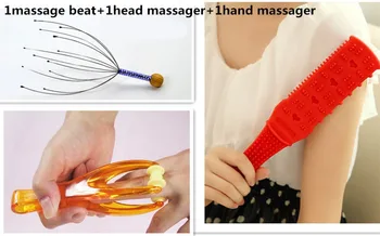 

Handheld Manual massager-Portable Hand Held Scalp Head,body,head Massager pak of 3 (1massage beat+1head massager+1hand massager)