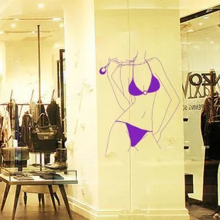

Sexy figure Korean clothing sofa bedroom decorate sexy underwear shop to stick glass window wall stickers