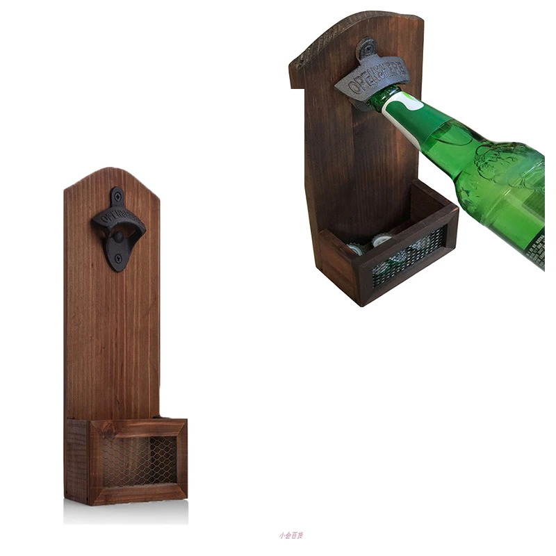 

1Pcs creativity Vintage Wall Bottle Opener Wall Mounted Bar Beer Glass Bottle Cap Opener Home Decoration 289