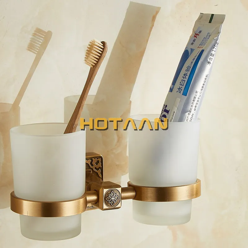 Aluminium double Tumbler Holder Cup & Tumbler Holders Toothbrush Holder Bathroom Accessories Banheiro YT-14108