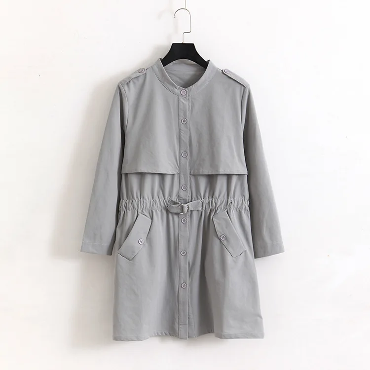 Новое весеннее однобортное пальто для женщин размера плюс 3 4 XL Повседневный тонкий длинный Тренч Верхняя одежда KKFY1052