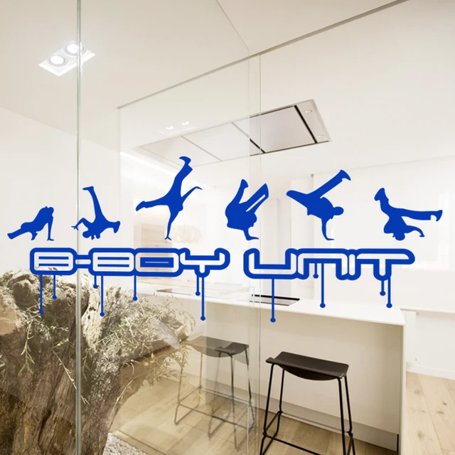 art app home decor colorful vinyl hip hop dance wall sticker