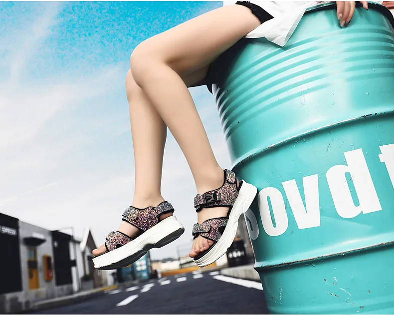 Women Sandals 2019 New Female Shoes Woman Summer Wedge Comfortable Sandals Ladies Slip-on Flat Sandals Women Sandalias (10)