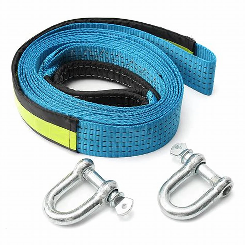 سيارة سحب الشريط سباق السيارات حبل رفع النايلون 5 M 8 طن الانتعاش سحب كابل حزام حزام الثقيلة قبالة الطريق اكسسوارات معدنية السنانير