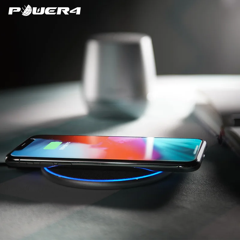 

Power4 Smart Charging Qi Wireless Charger For iPhone x xs max 10W Fast Charging Pad For Samsung S9 Glaxy Huawei P30