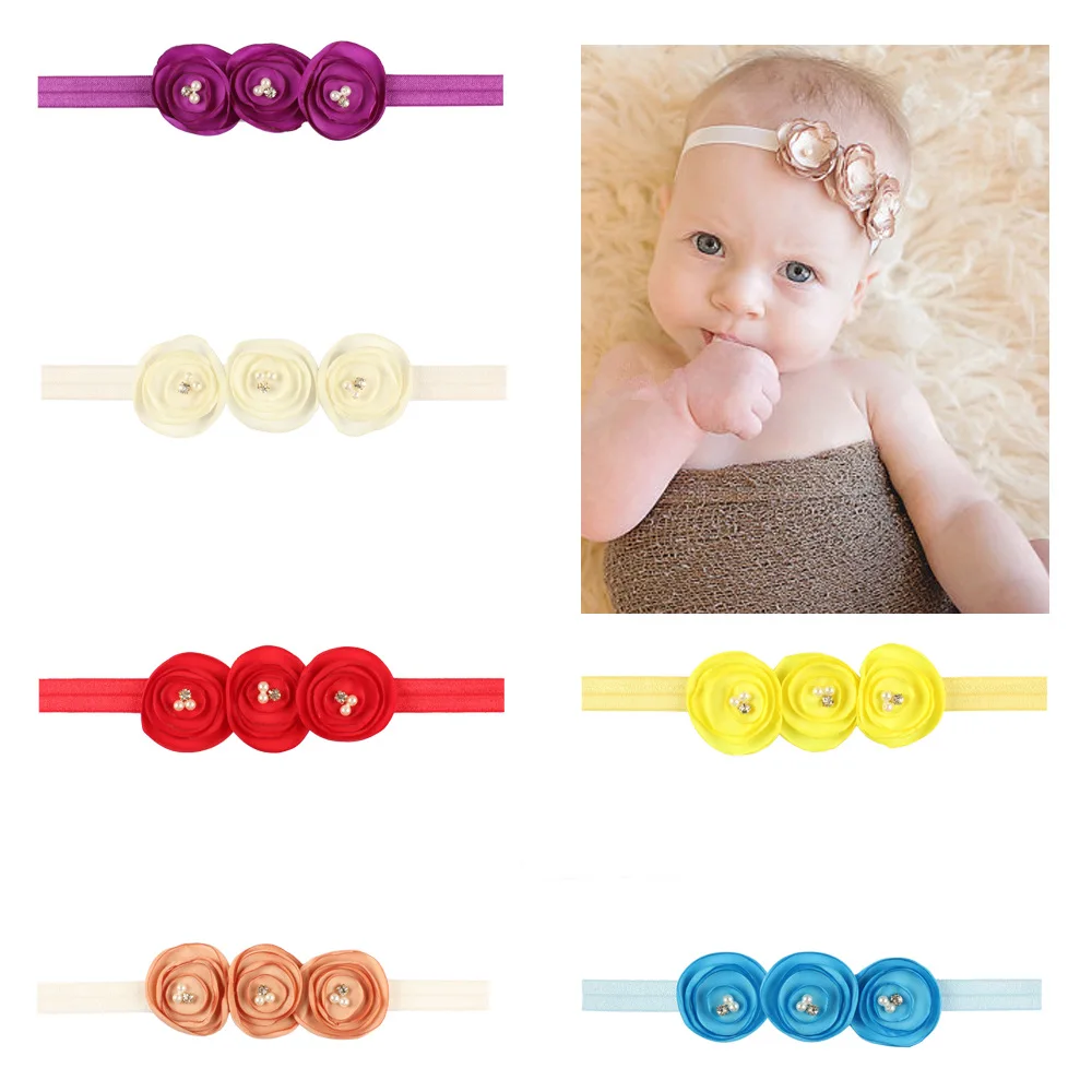 Baby Flower Pearls Headband Girls Hairband Bohemian Tiara Baby Infant
