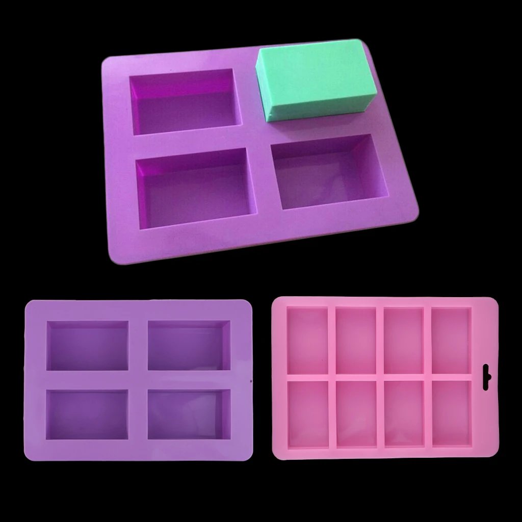 

2pcs Silicone Rectangle Soap Making Mould Chocolates Fondant Sugarcrafts Cake Mold Candy Jelly Bakeware Baking Tool