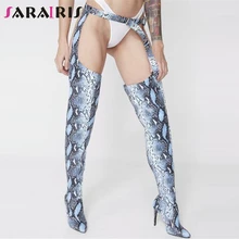 SARAIRIS New Plus Size 48 Thin High Heels Belt Buckle Boots Strap Women Shoes Woman Party Sexy Thigh High Over The Knee Boots цена SARAIRIS New Plus Size 48 Thin High Heels Belt Buckle Boots Strap Women Shoes Woman Party Sexy Thigh High Over The Knee Boots цены онлайн
