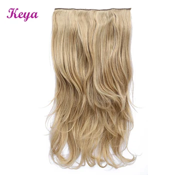 

Keya Clip in Hair Extensions 4 Clips in One Natural Halo Hair Extensions 24 inch Synthetic Heat Resistant Fiber Hair Extensions