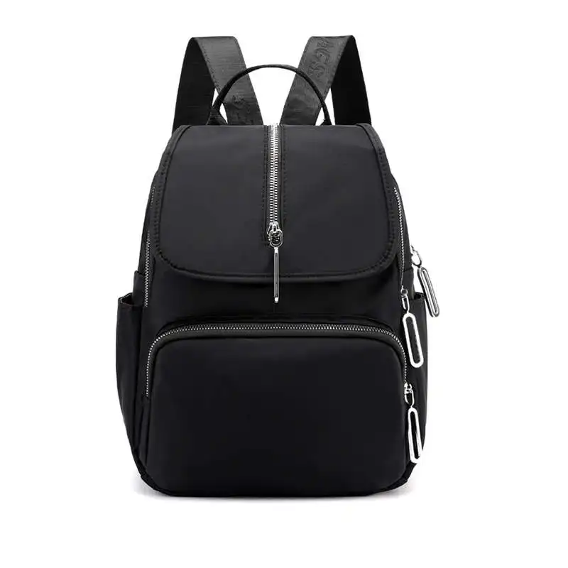 Повседневный рюкзак Оксфорд женский черный водонепроницаемый нейлоновый школьный рюкзак для девочек-подростков высокое качество модный рюкзак для путешествий - Цвет: black