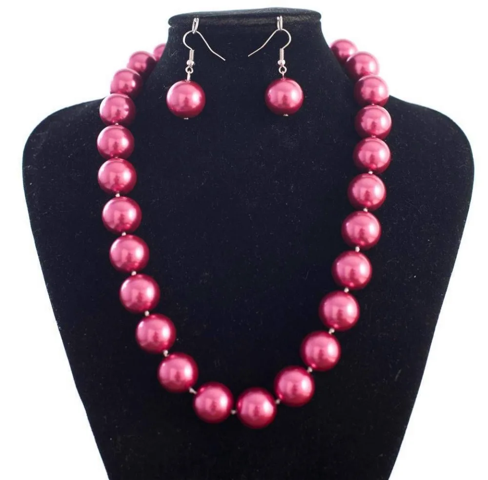 

FREE shipping>>>>>>Fashion!12mm Rose Sea Shell Pearl Necklace Earrings 18 " MY2030