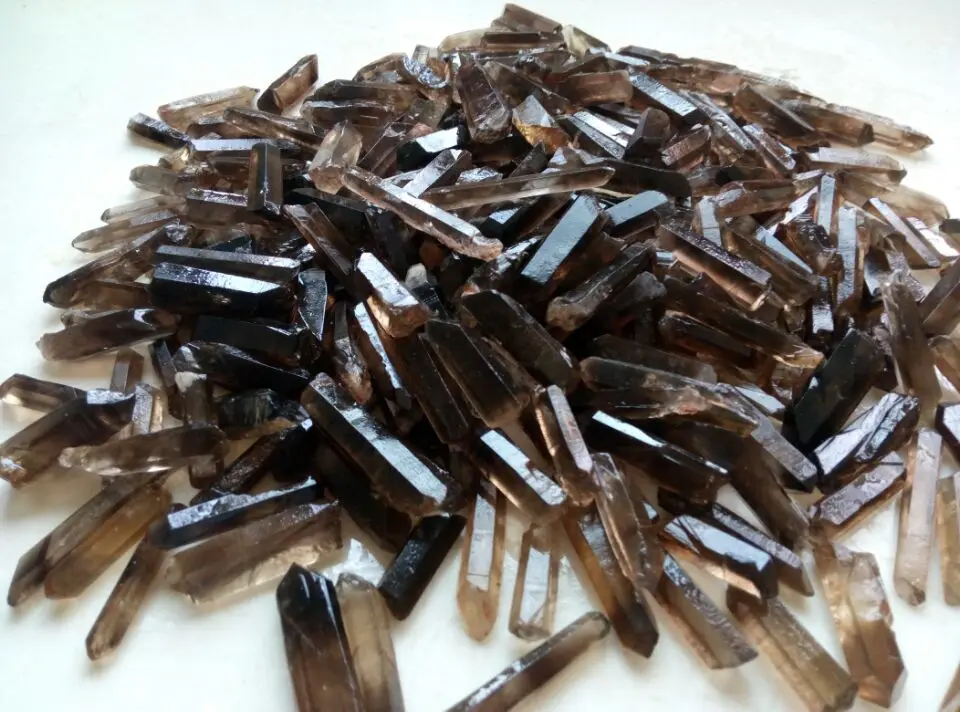 500 Carat Bulk Lot Natural Smokey Quartz Crystal Points (10-20 pcs) Smoky Wands 2