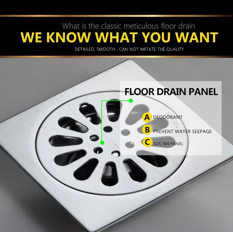DCAN напольный слив SUS304 квадратный душ слив решетка отходы плитка вставка квадратный Пол Отходов решетки ванная комната слив фильтры для слива