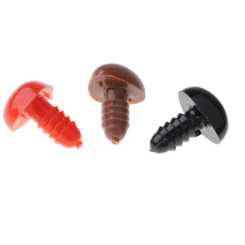 100-piece Mix Colored Plastic Screw Safety Nose for Bear Doll Stuffed Toy Animal Doll Amateur DIY Doll Manufacture Craft