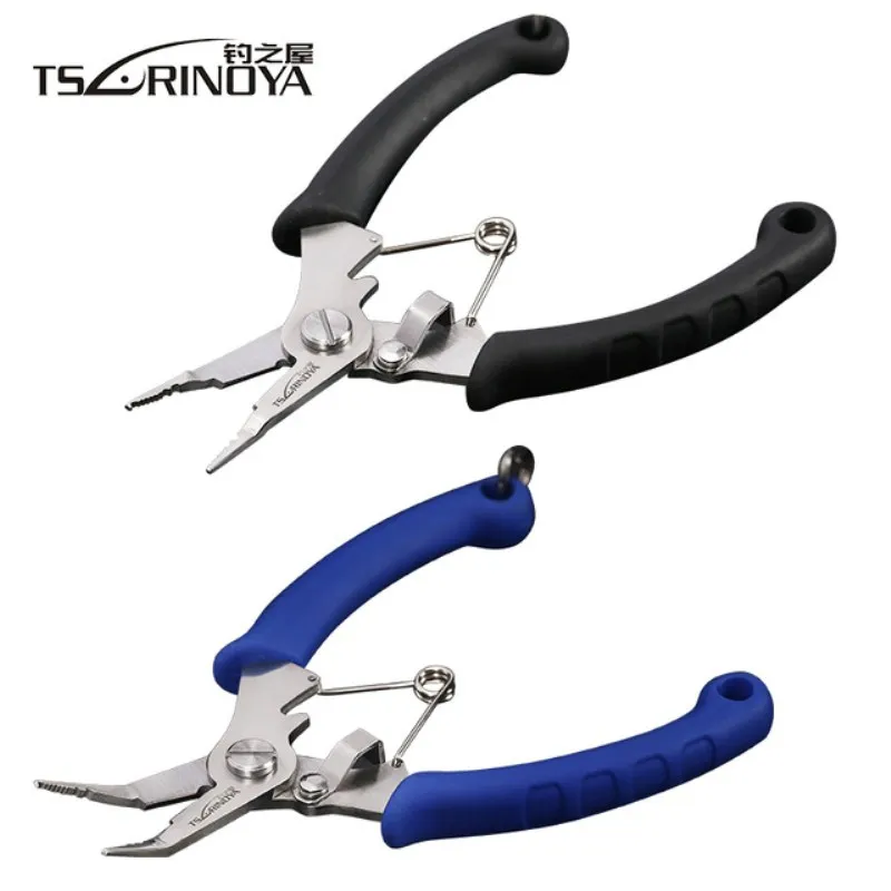 

TSURINOYA Stainless Steel Fishing Pliers With Retention Rope Carabiner Lock 0.63*0.75mm Fishing Holder Multifunctional Tools