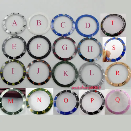 38mm black blue white green New Titanium / ceramic bezel insert for 40mm submariner men's watch