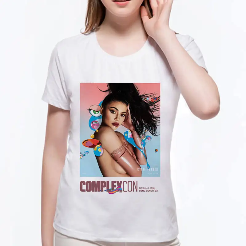 2018 брендовая летняя футболка GIirl сексуальная женская Kyliejenner хипстерская Женская