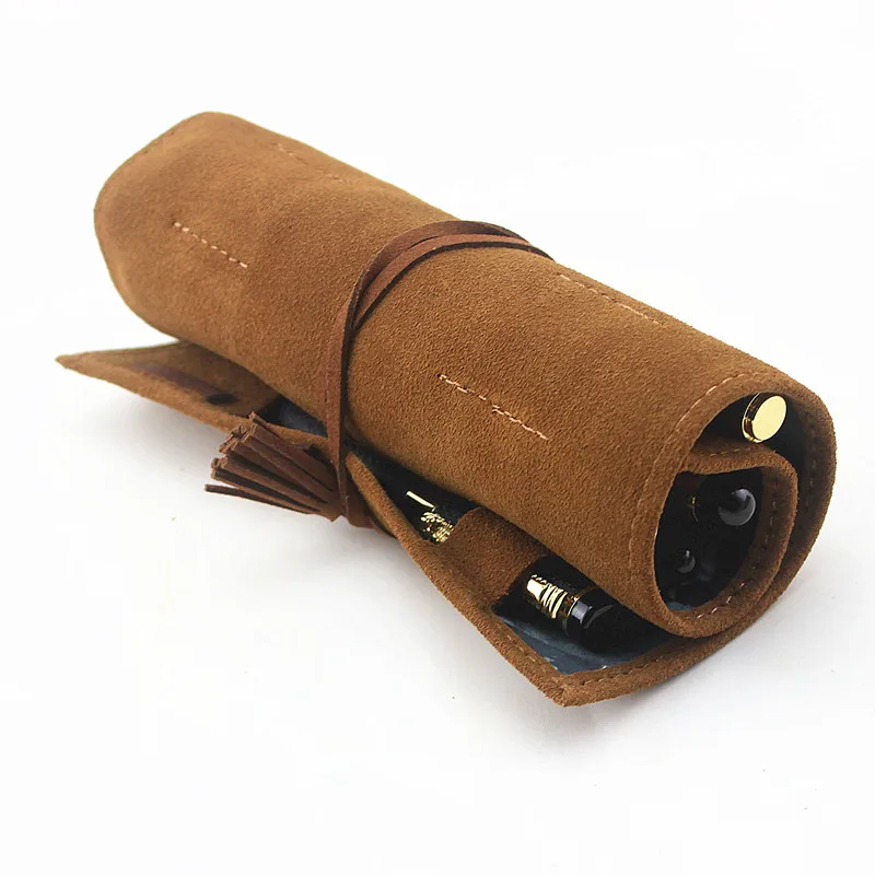 

1 PC Cute Genuine leather Leather Creative Roll Bandage Pencil Case Storage Bag Gift Stationery School Office Supplies