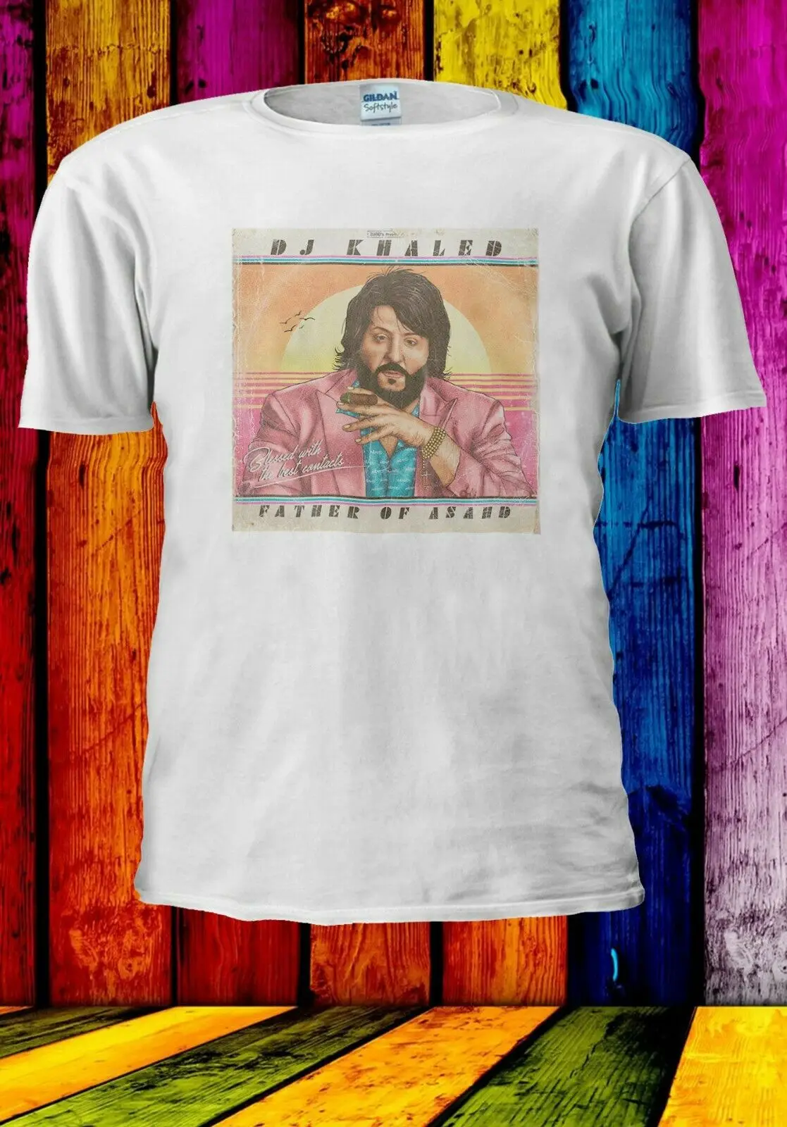Ретро 80 s альбом Обложка DJ Khaled отец aasahd мужчин женщин унисекс футболка 2845 | Мужская