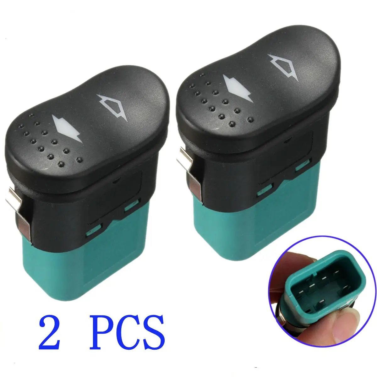 2pcs Car Electric Window Toggle Switch Front Left & Right For Ford
