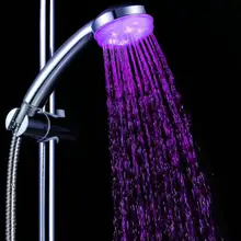 New Colorful Head Home Bathroom 7 Colors Changing LED Shower Faucet Water Glow Light