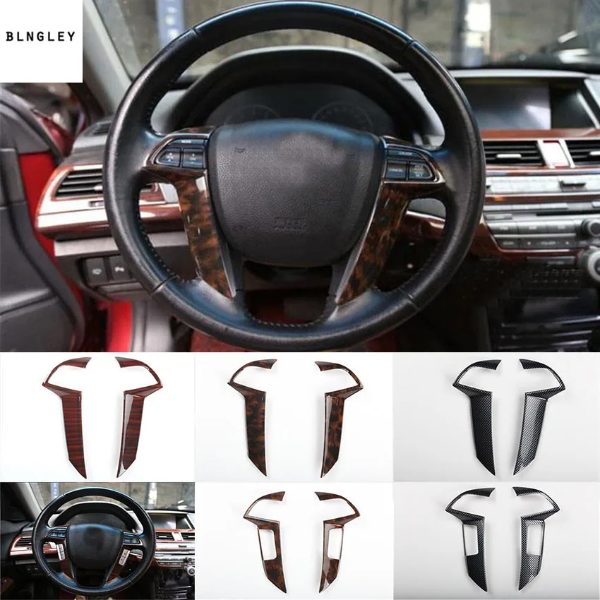 

2pcs/lot ABS carbon fiber grain or wooden grain steering wheel decoration cover for 2008-2012 HONDA Accord MK8