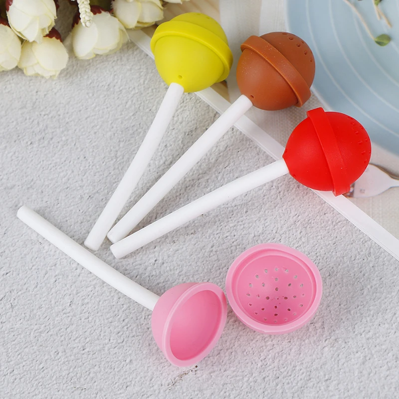 

Creative Lollipop Shape Silicon Sweet Tea Infuser Candy Lollipop Loose Leaf Mug Strainer Cup Steeper for Tea & Coffee Drinkware