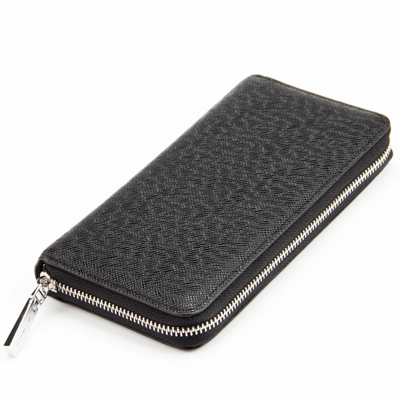 Cross Pattern Wallet Famous Brand Men Wallets Stripe Clutch Bag Men Designer Vintage Men Clutch Wallets Long Male Zipper Purse