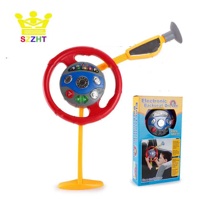 Pretend Play Simulation Kids Steering Wheel Toys Electronic Backseat