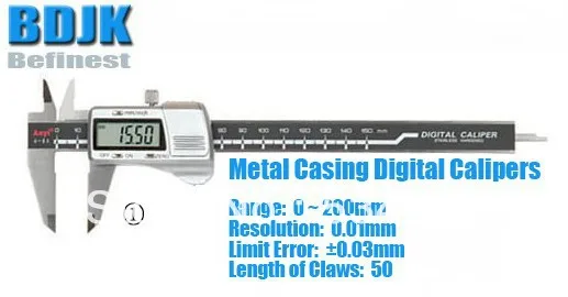 

0~200mm Metal Casing Digital Caliper / Caliper / Measuring Tool / Instrument with 0.03mm Limit Error