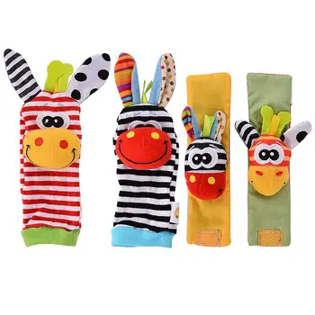 

None 4 x Newest Wrist Rattles Hands Foots finders Baby Infant Soft Toy Developmental by lanlan