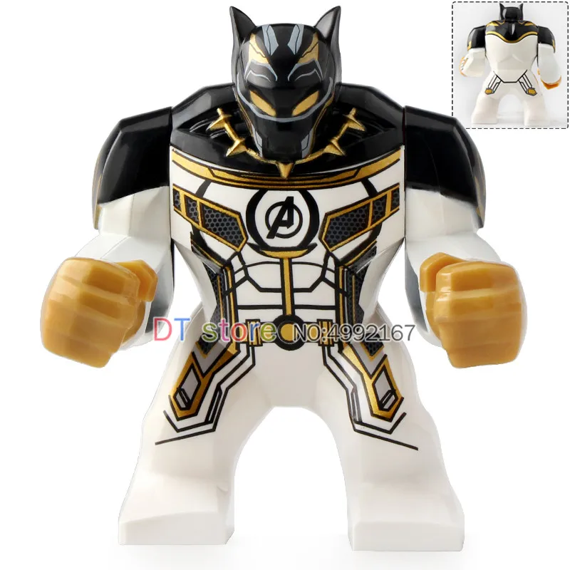 

20Pcs/Lot Marvel Big Size Figure Spiderman Hulk Iron Man Black Panther Building Blocks Action Figures Children Legoed Toys D210