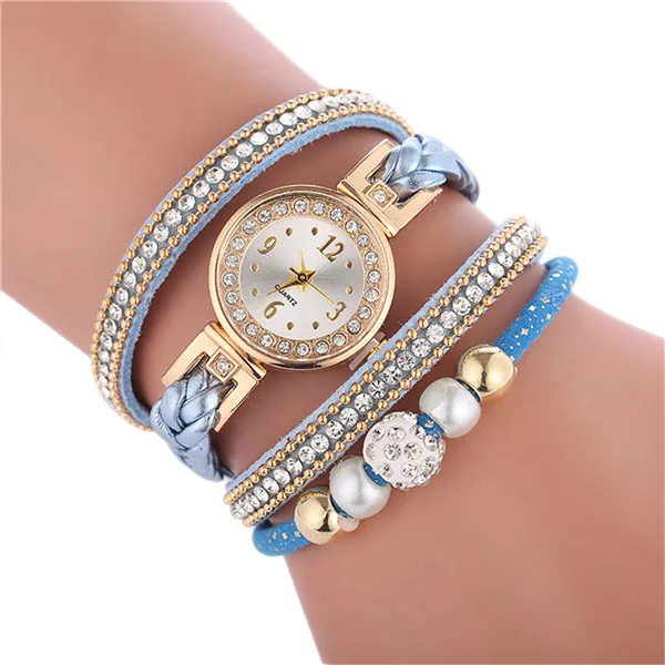 Light blue Relogio браслет часы для женщин обернуть вокруг модный браслет модное платье Дамские женские наручные часы relojes mujer часы для подарка - Цвет: Light blue