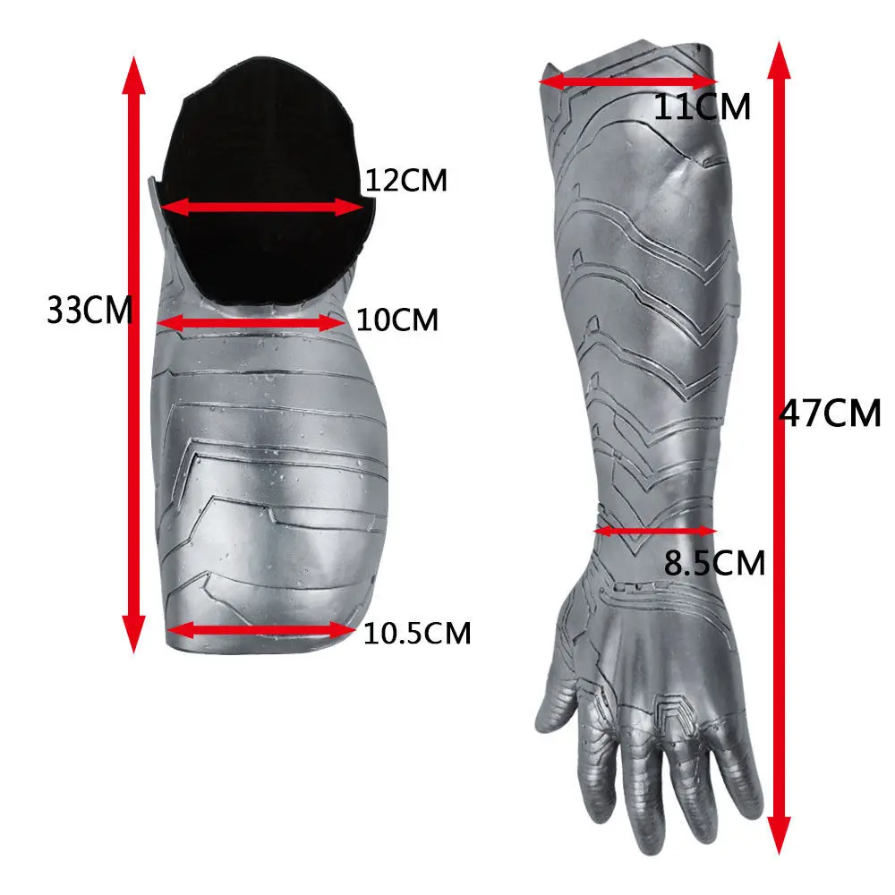 2016 New Winter Soldier Arm Captain America 3  Bucky Barnes Arm Cosplay Avengers High Level Latex Man Hot Sale